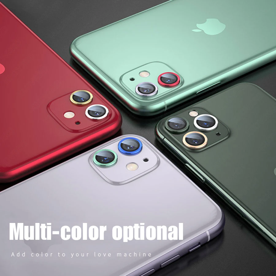 2 в 1 для iPhone 11 Pro Max задняя защита для экрана камеры закаленное стекло для iPhone 11 металлический объектив кольцо чехол Защита