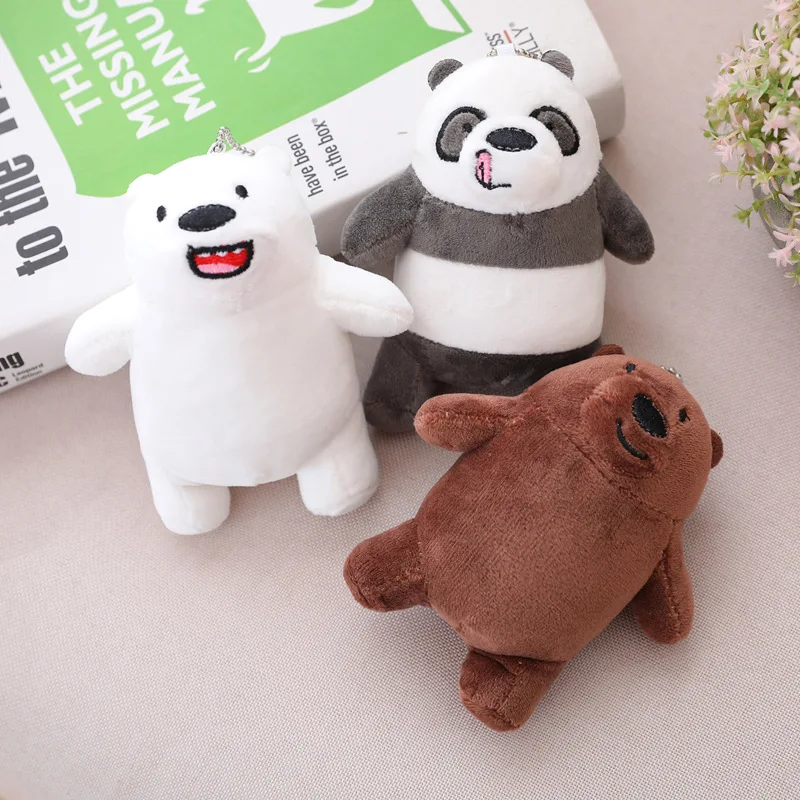 3pcs 1pc 12cm We Bear Bare Stuffed Plush Toys Cute Polor Bear Brown Bear Plush Doll Toy Pendant Bag Decor Gift For Children Girl Xmas - Цвет: 3pcs