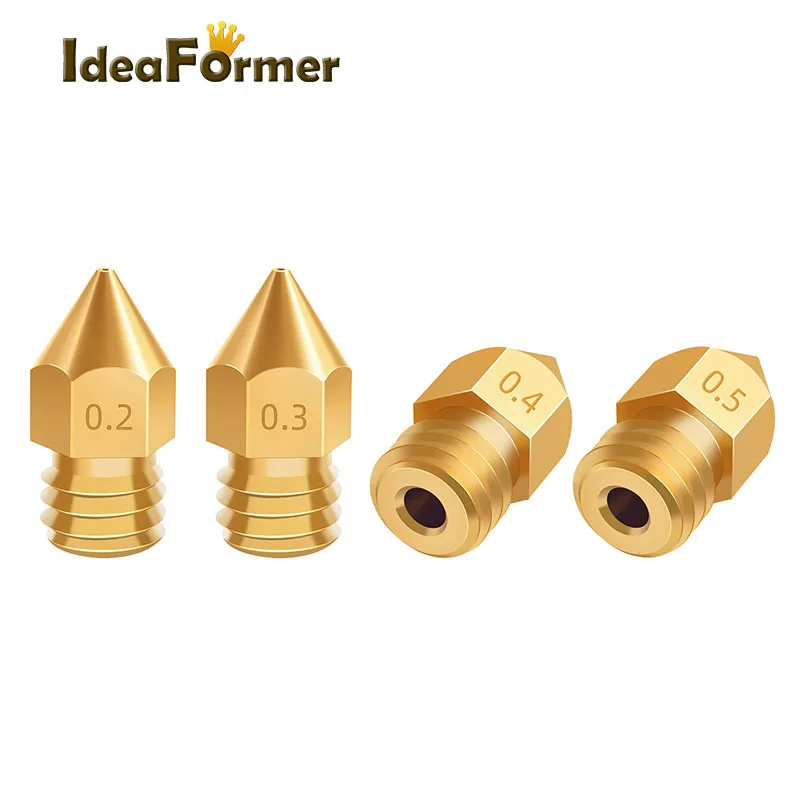 5 шт. MK7 MK8 сопла 0,2/0,3/0,4/0,5 мм M6 нить для 3D-принтеры Запчасти Makerbot экструдер печатающей головки Запчасти 1,75 мм 3,0 нити