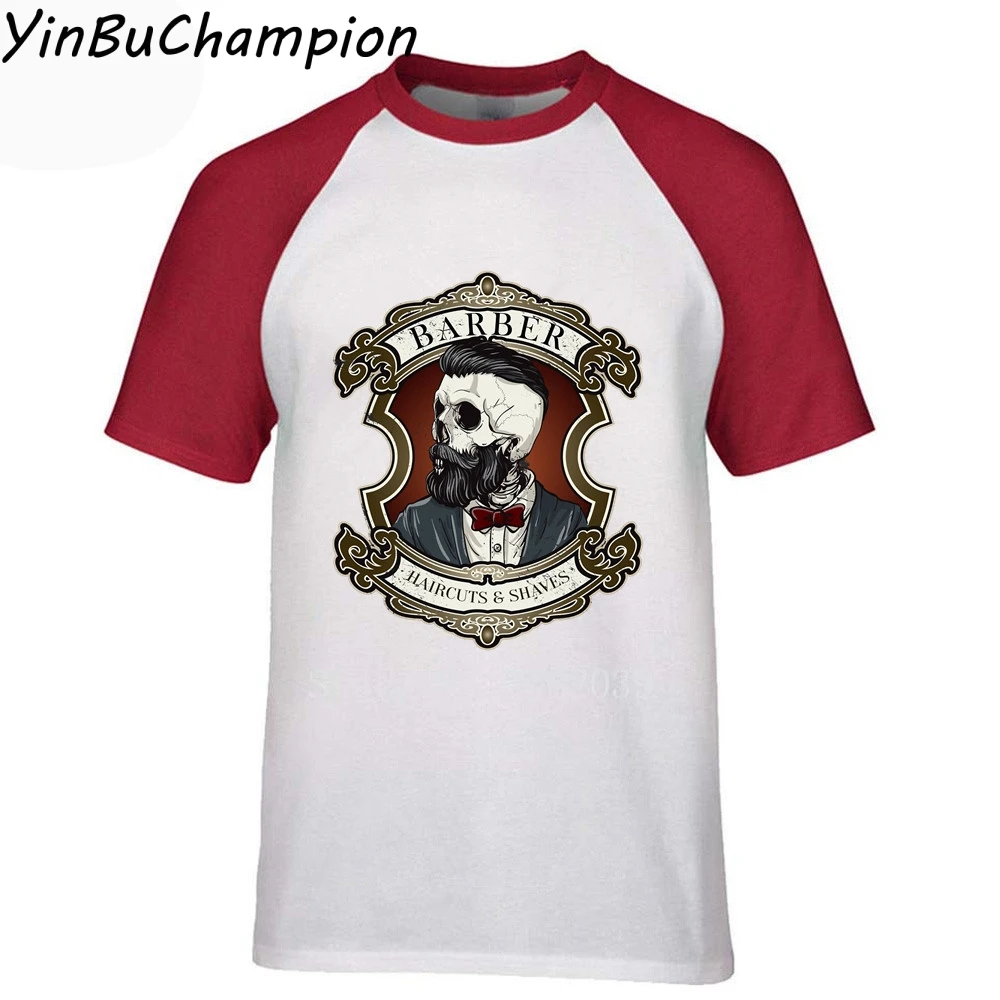 Джентльмен парикмахерская стрижка и бритье футболка новая La Camiseta повседневная черная футболка мужская хипстерская Футболка Топ Футболка размера плюс 3XL - Цвет: 4