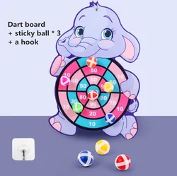 Kids' Cartoon Animal Dartboard Game - Interactive Educational Toy & Christmas Gift (Elephant)