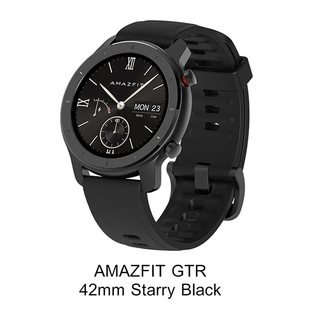 Amazfit GTR 42 мм Смарт-часы Xiaomi Huami 5ATM водонепроницаемые спортивные умные часы 24 дня батарея управление музыкой с gps пульсометр - Цвет: 42mm Starry Black
