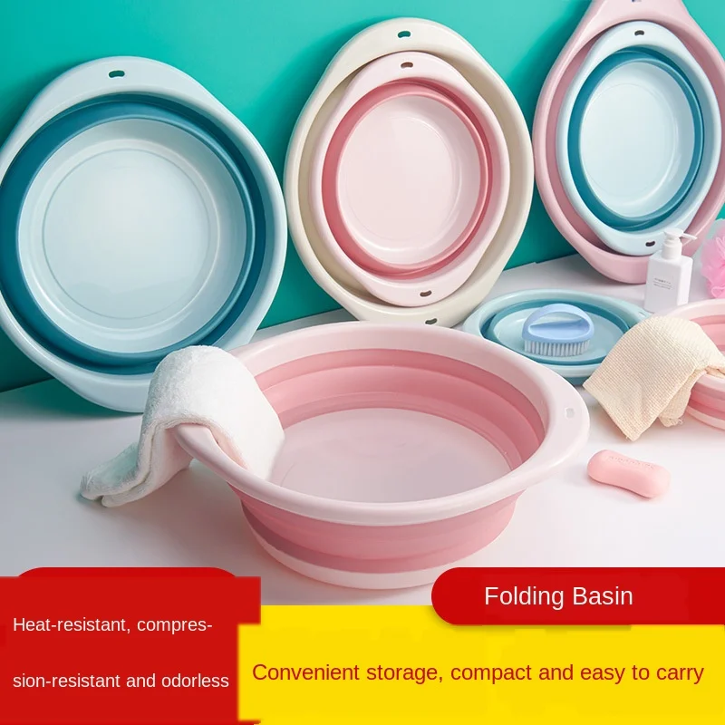 Lavabo plegable portátil de plástico para viajes al aire libre, para lavar los platos del baño, cocina, espacio verde pequeño