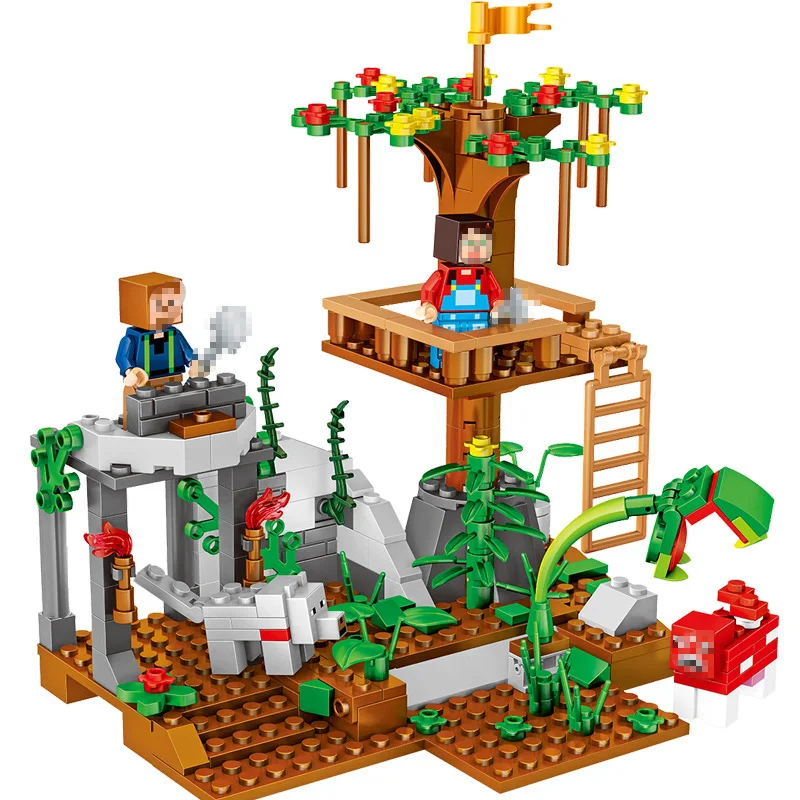 252 шт. детские строительные блоки игрушки совместимые с Legoingly city Minecrafted Woods домик DIY