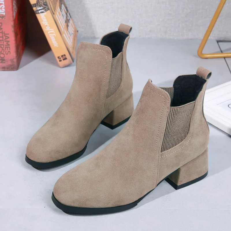 

Martin Boots Women's 2019 New Style WOMEN'S Shoes Autumn Solid Color PU Surface Casual Fashion Martin Boots Women's