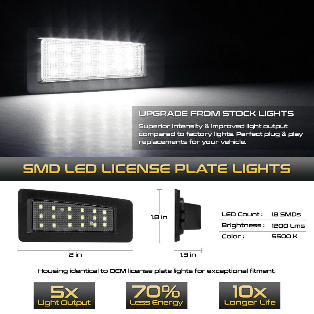 NSLUMO LED-Kennzeichenbeleuchtung für Mazda CX-5 2014-2016 Mazda CX-7 2007-2015 Mazda 6 2003-2008 Mazda 6 Speed 2006-2007 2 Stück LED Tag Lampen