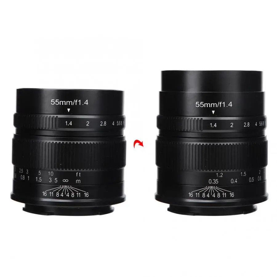7 ремесленников 55 мм F1.4 большая апертура портрет ручной фокус микро объектив камеры для sony/Canon/Fuji/APS-C фиксированный объектив