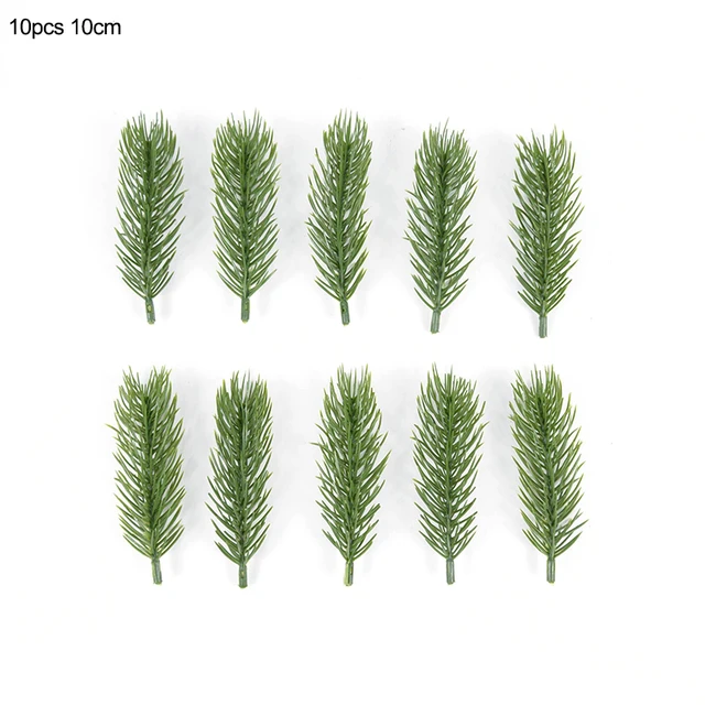 10/20pcs Artificial Pine Branches Needle Fake Plants Christmas Wreath Garland Decorations for Home Xmas Tree Ornament DIY Craft 10pcs 10cm