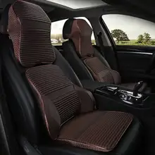 

Genuine Leather Car Neck Headrest Cushion Seat Waist Support Universal Lumbar Pillow Auto Accessories Interior Memory Cotton
