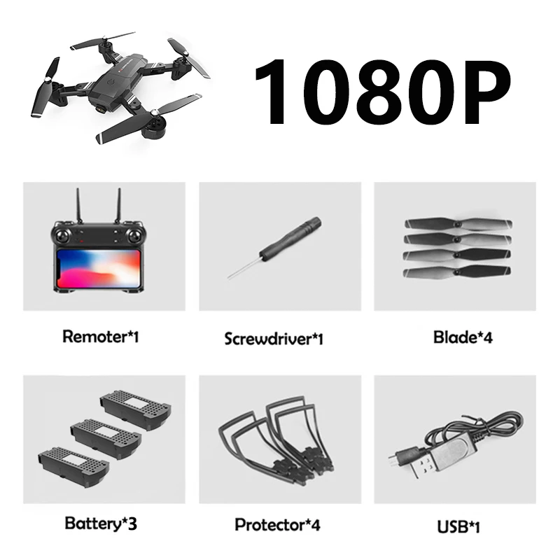 BK 1080P 3B Global Drone Профессиональный 4K Дроны с камерой HD широкоугольный Квадрокоптер WiFi Квадрокоптер RC Вертолет FPV Дрон - Цвет: BK 1080P 3B