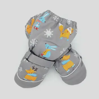 

Winter New Children Print Cartoon Deer Rabbit Thickening Ski Gloves Kids Windproof Waterproof Non-slip Long-sleeved Mittens AXYA