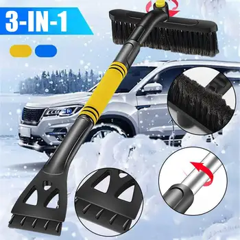 

Car Ice Scraper Three In One Snow Shovel Winter Easy To Carry Car Snow Brush With Rotating Brush Head Ijskrabber Grattoir Voitu