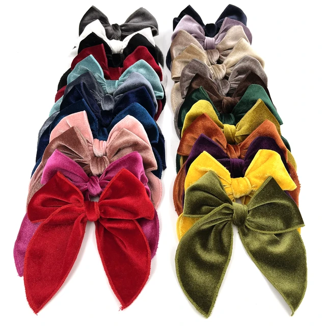 43609-8e684c.jpg Velvet Fable Bow Hair Clips Baby Girls Women Large Sailor Bow Hair Accessories for Kids Christmas Hair Bow Barrettes