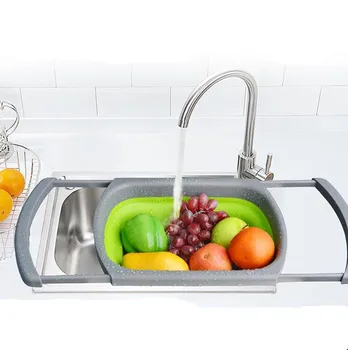 

Folding Drainage Basket Flexible Fruit Basket Household Fruit Basket Washing Vegetable Basket Drainage Fruit Plate