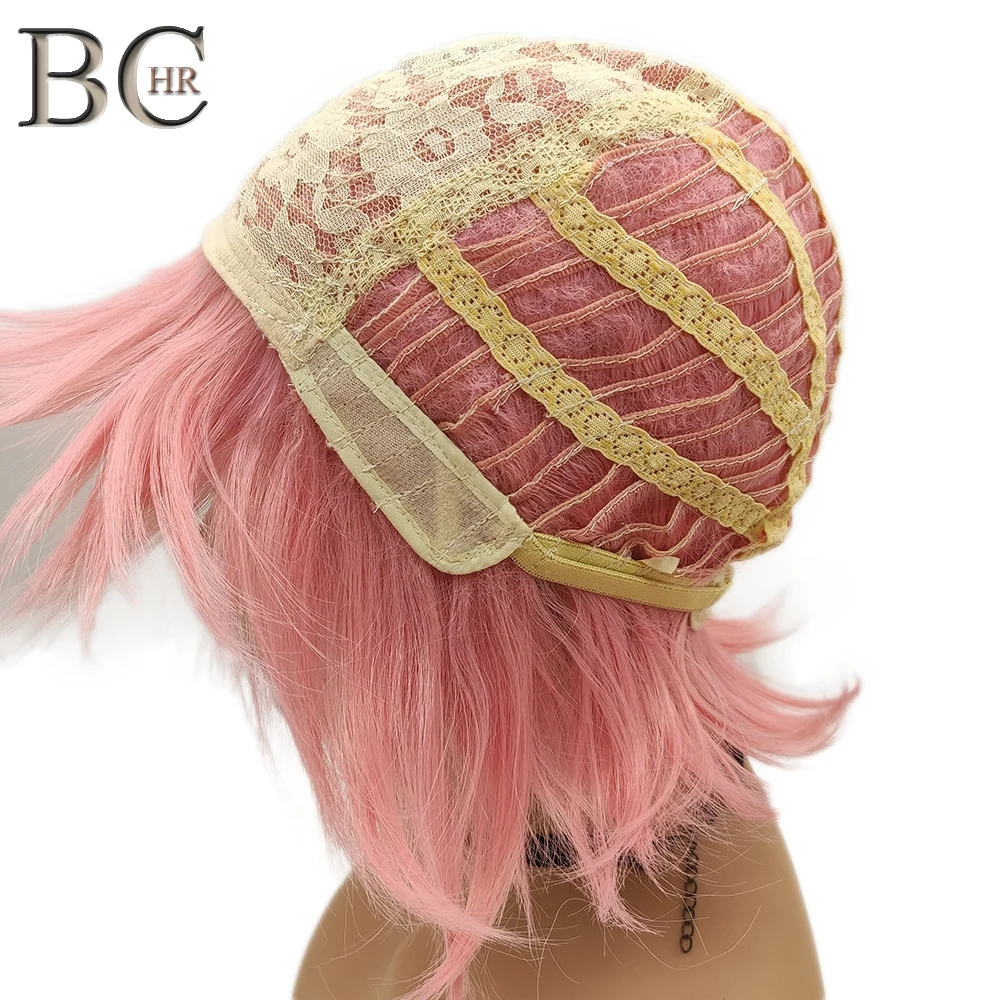 Короткий парик BCHR для косплея розовый цвет синтетические парики с двумя