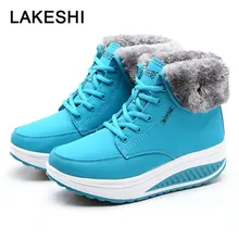 Women Boots Hot Ankle Boots Platform Snow Boot Female Winter Shoes Woman Warm Plush Swing Shoes Waterproof Short Booties