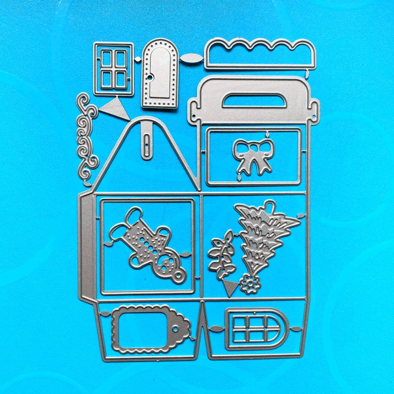 

Металлические Вырубные штампы YINISE для фотографий, Рождественская коробка, сумка, сделай сам, бумажная фотобумага, тиснение, высечка