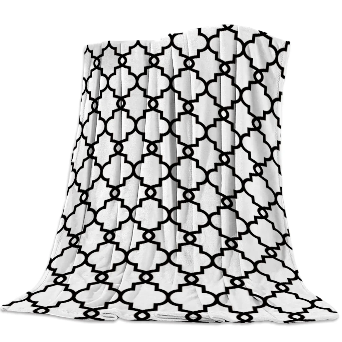 Classic Moroccan Pattern Printed Soft Fleece Blankets Warm Sofa Bed Sheets