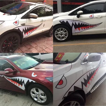 

Decal Stickers Waterproof Car Shark Mouth Teeth Graphics DIY Cool 2Pcs Fashion