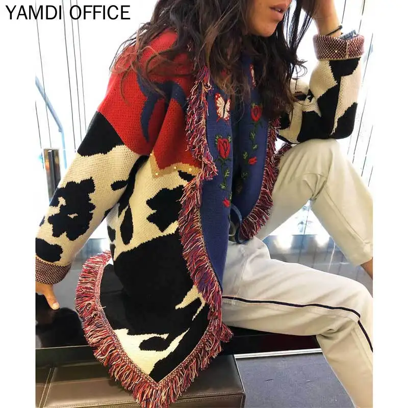 YAMDI-autumn-winter-cardigan-sweater-women-cotton-embroidery-shawl-lapel-print-floral-bohemian-thick-jumper-knittted (1)