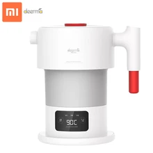 Портативный складной электрический чайник Deerma, сертифицированный ЕС, силиконовый светодиодный чайник с сенсорным экраном для дома, офиса, путешествий, Xiaomi Mijia 0.6L