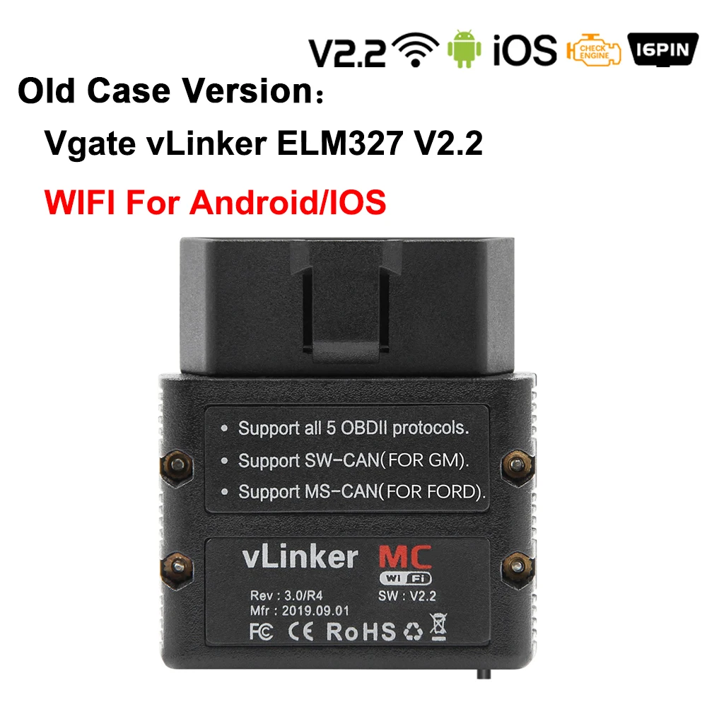 Vgate vLinker MC+ ELM327 for BimmerCode FORScan OBD 2 OBD2 Scanner WIFI Bluetooth-Compatible for IOS PK OBDLINK ELM 327 V 1 5 high quality auto inspection equipment Code Readers & Scanning Tools