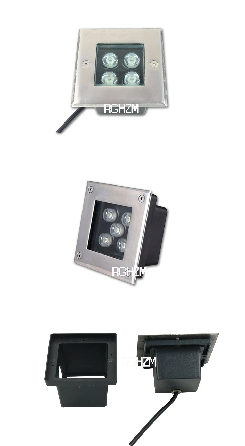 Description Picture 5 of itemLED Garden Lights Outdoor DC12V 3W 4W 5W 6W Square Exterior Floor Lamp Recessed Ground Stairs Deck Spotlight Landscape Lighting