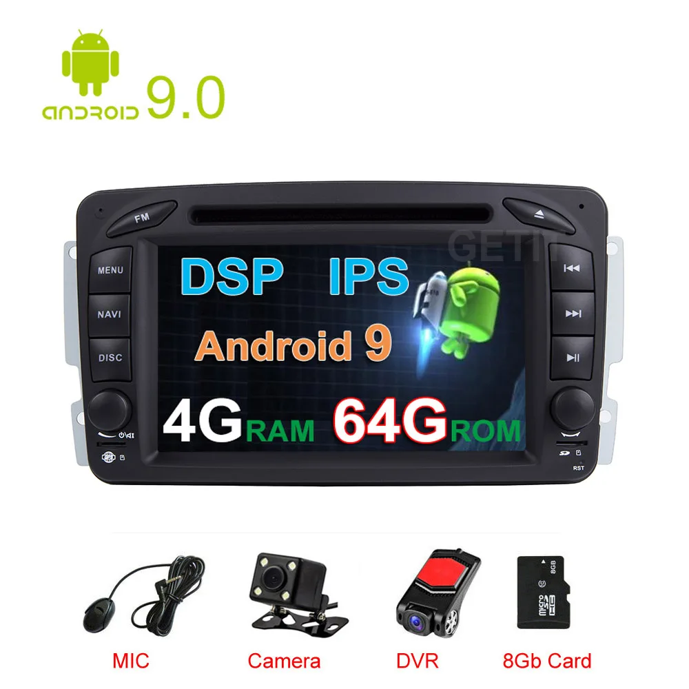 

DSP IPS 64G Car DVD Stereo Multimedia Radio Android 9 for Mercedes/Benz/CLK/W209/W203/W208/W463/Vaneo/Viano/Vito