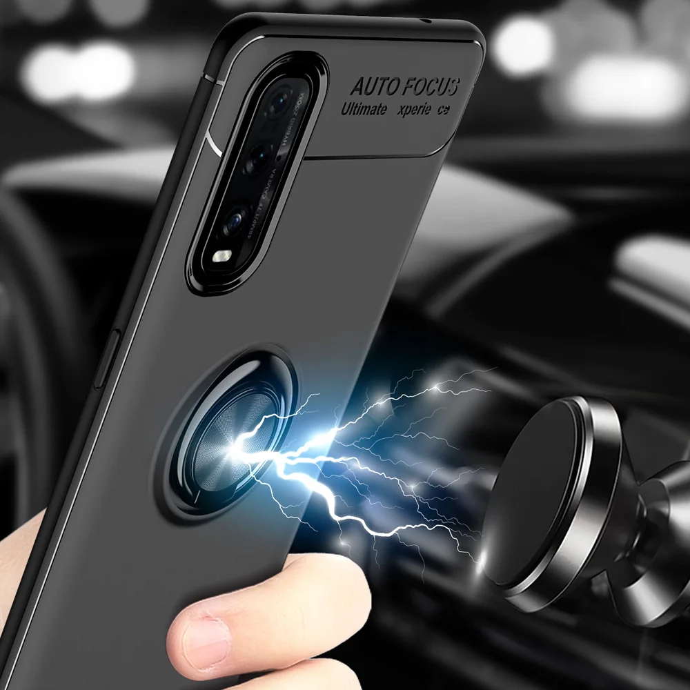 Car Magnetic magnet Case For Oppo Find X2 Pro Ring Holder Finger Grip Soft Cover | Мобильные телефоны и аксессуары