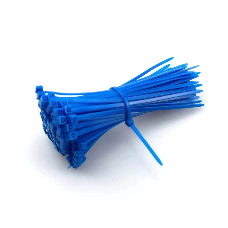 100 шт самоблокирующиеся Нейлоновые кабельные стяжки 3*100 мм пластиковые зажимы Кабельные стяжки на молнии обертывания на липучке офисные провода управление бытовой зажим для галстука - Цвет: Blue