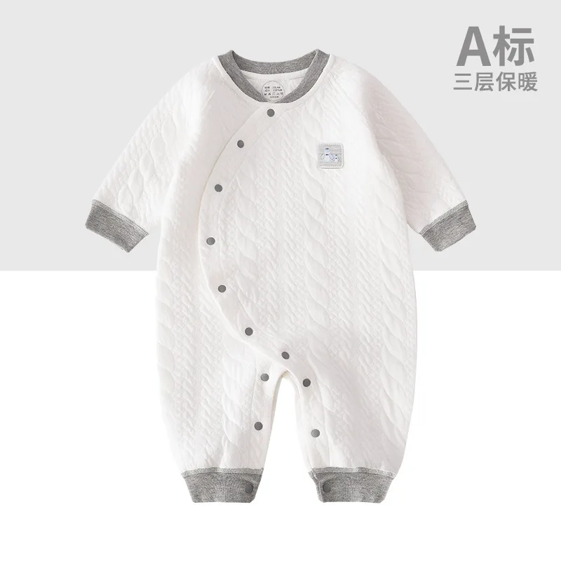 

Newborn Infant Winter Men And Women 0 Baby Jumpsuit Warm Clip mian pa fu 1-Year-Old Spring And Autumn Body Hugging Pure Cotton R