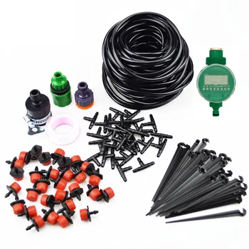 

25m DIY Micro Drip Irrigation System Automatic Garden Watering Timer Garden Hose Kits With Adjustable Dripper watering Kit