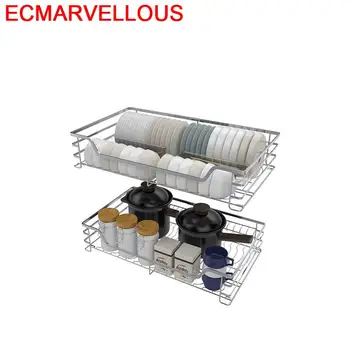 

Drawer for Almacenaje Armario Platos Cestas Para Organizar Stainless Steel Organizer Cocina Rack Kitchen Cabinet Storage Basket