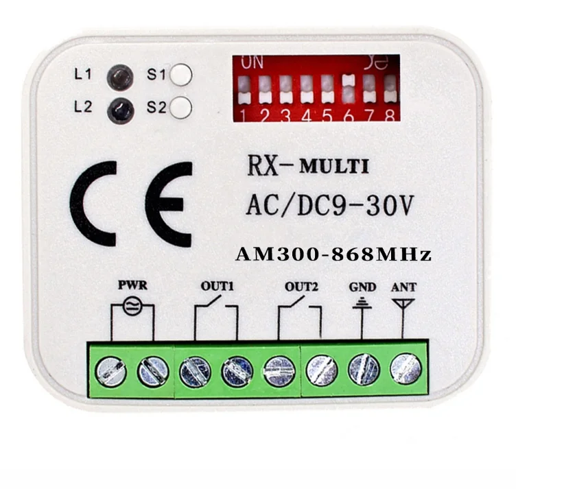 Приемник дистанционного управления гаражными воротами RX MULTI 300-900 МГц 9-30 В