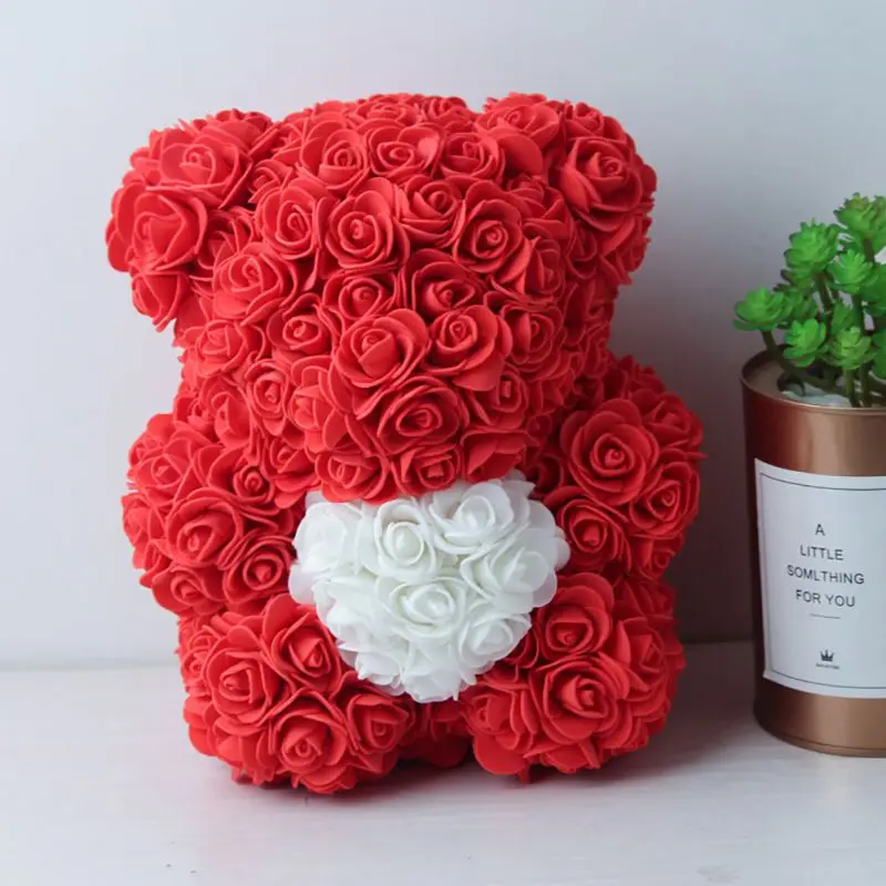 

Valentines Romantic Gift Box PE Rose Bear Artificial Rose Decorations Cute Cartoon Girlfriend Kid Gift Mother's Day Gift