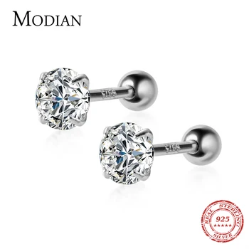 

Modian Dazzling AAA Zircon Stud Earring for Women Fashion Authentic 925 Sterling Silver Wedding Engagement Statement Jewelry