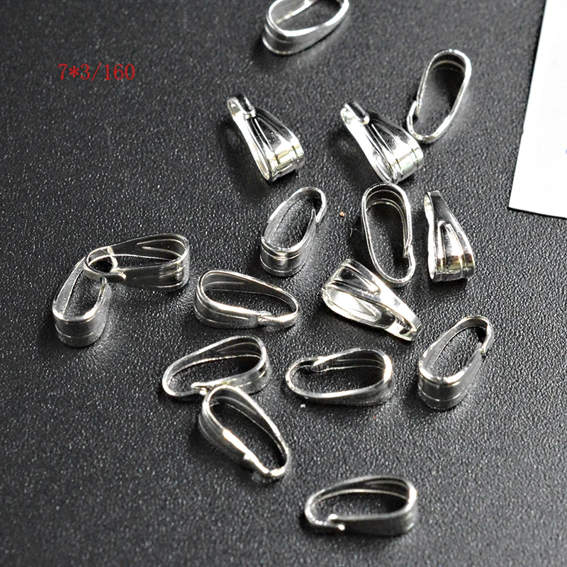 FLTMRH 80pcs 7*3mm Pendant Clips Pendant Clasps Pinch Clip Bail Pendant