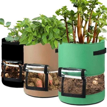 

3 Bags of Potato Tomato Planting Bags, Garden Vegetable Planting Bags for Strawberries, Flowers and Vegetables