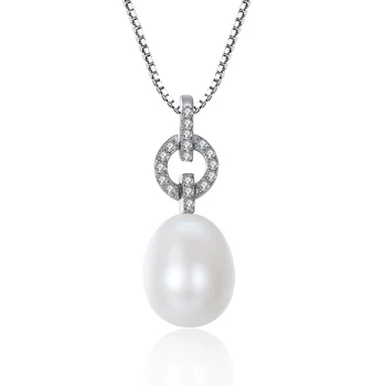 

MetJakt S925 Sterling Silver 10-11mm Freshwater Pearl Moonlight Romantic Bridal Necklace