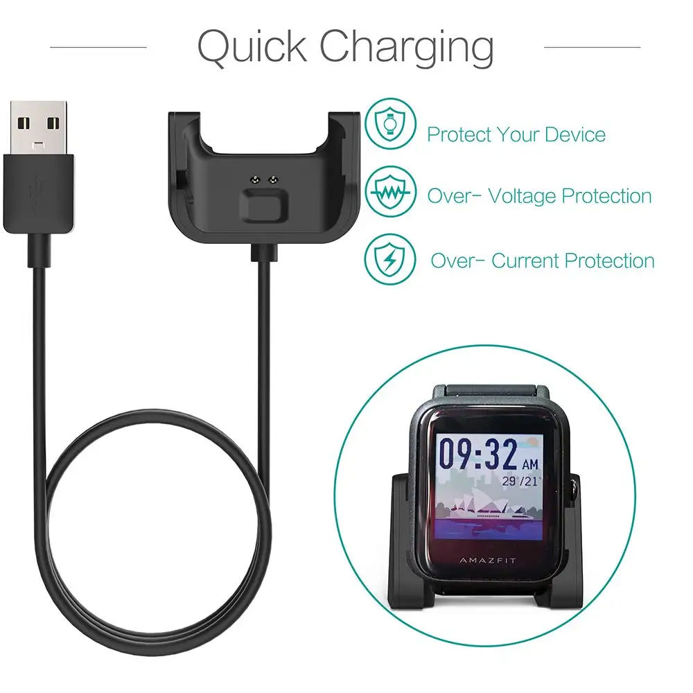 Сменное магнитное зарядное устройство USB для Xiaomi Huami Amazfit Bip Youth A1608 модель умные