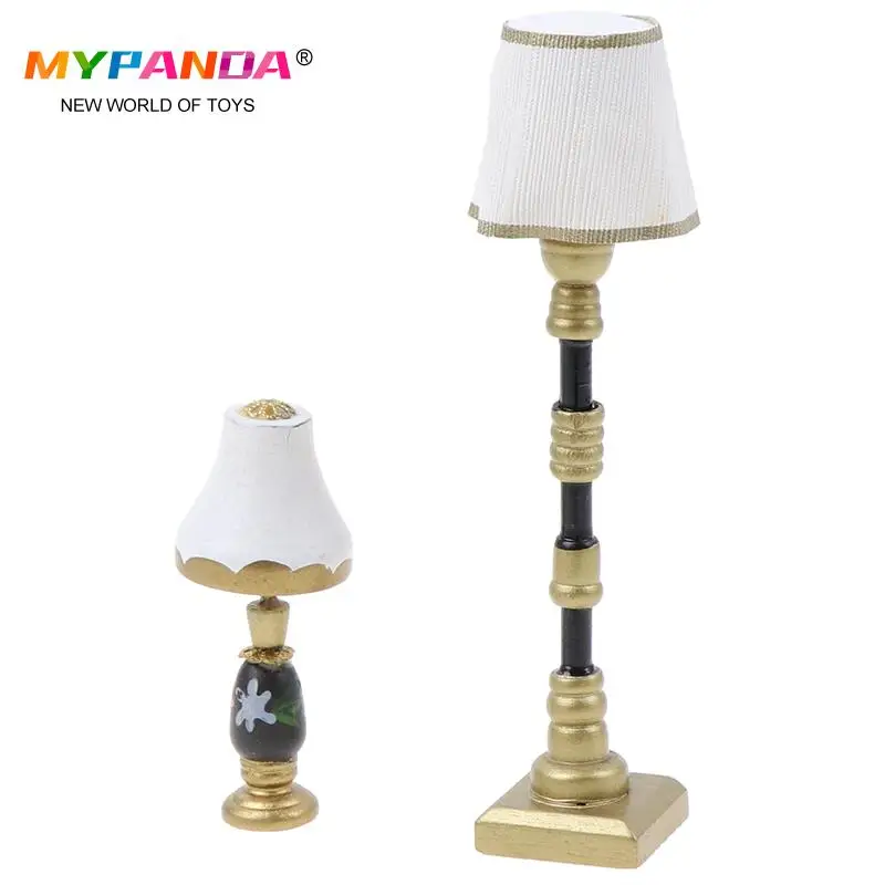 Mini Floor Lamp Light Model White Cover for 1/12 Scale Dollhouse Living Room Bedroom Furniture Decor | Игрушки и хобби