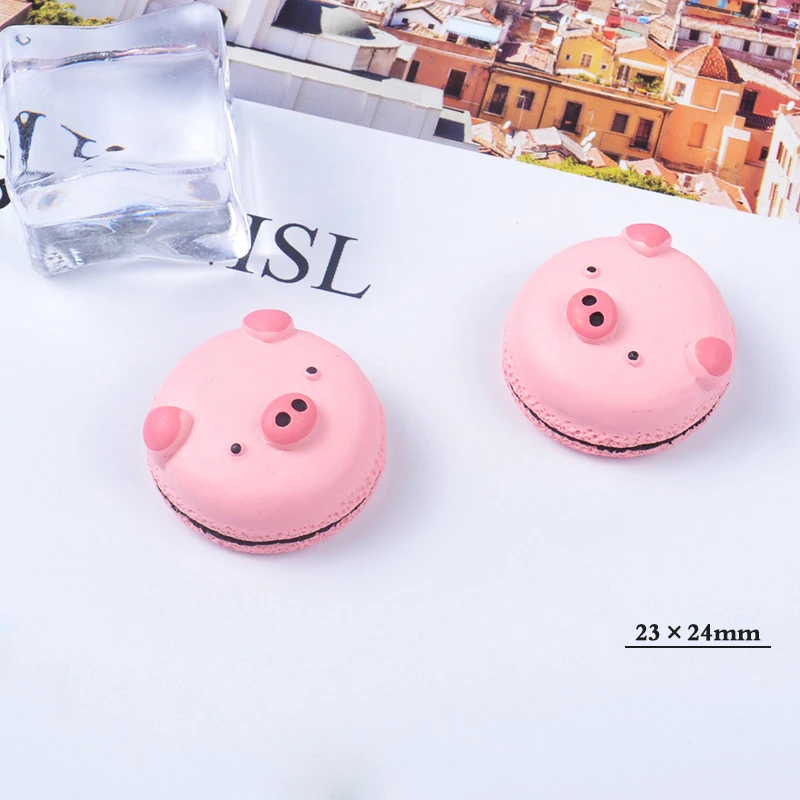 Piggy 20 шт 22 мм смолы мультфильм Burger патч медведь/кролик/панда еда игрушки DIY материалы телефон оболочки/шпилька/серьги кулон аксессуары - Цвет: Piggy