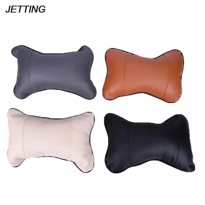 Automobiles Accessories Neck Pillow Head Rest Cushion Seat Cover Car Headrest PU Leather Auto 1pcs