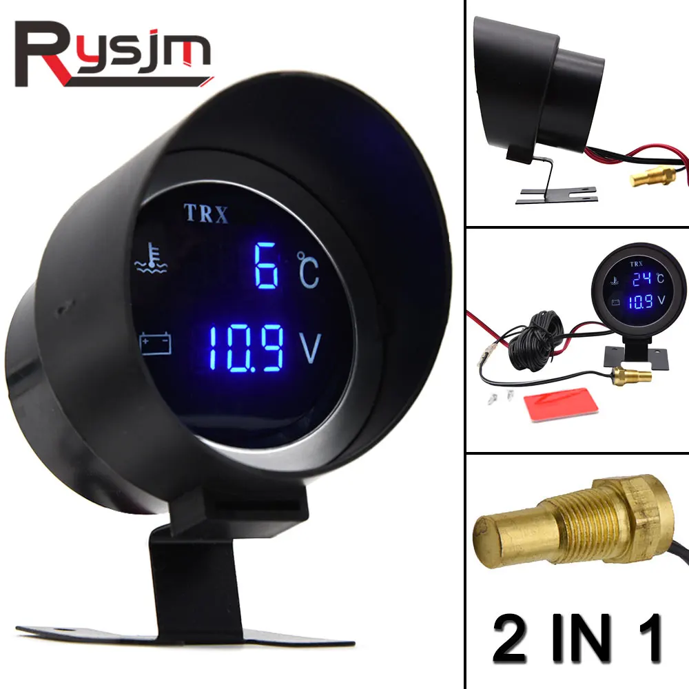 Special Offers Voltage-Meter Truck Temperature-Sensor Water-Temp-Gauge Digital Round Car 12V Moto LCD rBwW5QZA