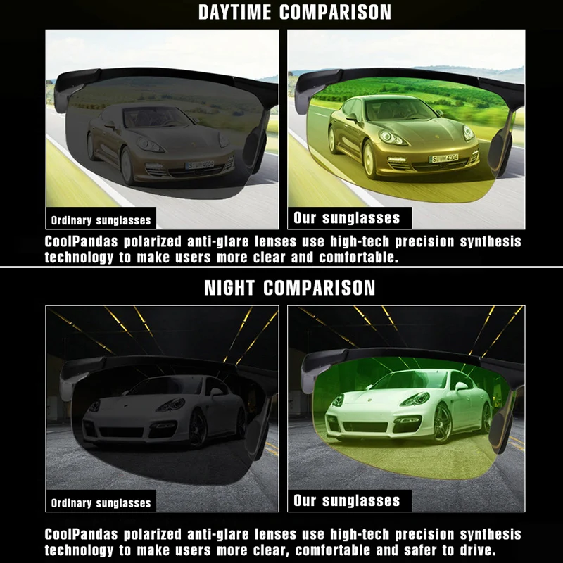 Occhiali da sole di design di marca Occhiali da sole polarizzati quadrati in alluminio e magnesio Tonalità di guida diurne e notturne antiriflesso_voghion.com