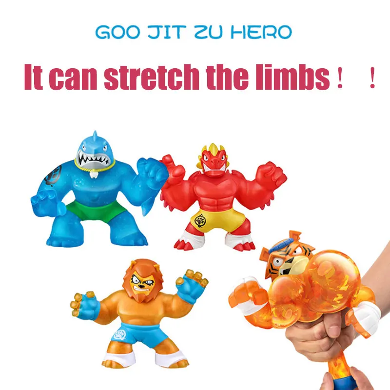 

Super hero Of Goo Jit Zu Squeeze Squishy Rising Anti Stress Toys Action Figure Rubber Dolls For Boys Kids Gift Cartoon Dragon