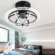 Современный светодиодный светильник для ресторана, потолочный вентилятор, железный, акриловый, бесшумный, с отрицательными ионами, потолочный вентилятор, лампа для спальни, гостиной, mx10281757