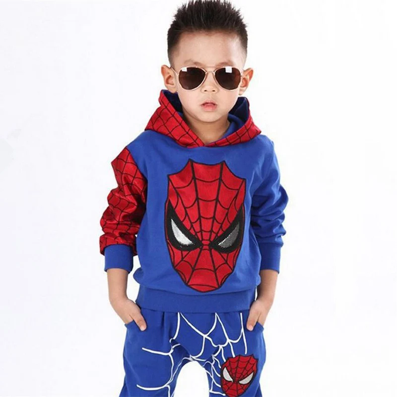 Children Clothing Set Baby Boys Clothes Winter Kids Clothes Boys Batman Hooded+Pants Sport Suit Costume For Boys 1 2 6 Year