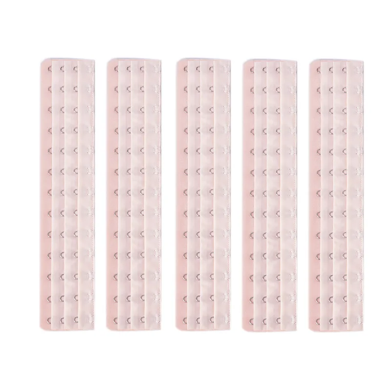 Nude 5pcs Women's Tight Garment Extended Button 3 Rows 13 Buckle Lengthen Hooks - Цвет: Nude