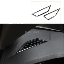 Для VW Tiguan mk2 LHD Chrome приборной панели, устанавливаемое на вентиляционное отверстие в салоне автомобиля накладка ободок гарнир передняя вставка рамка черный волосяного покрова